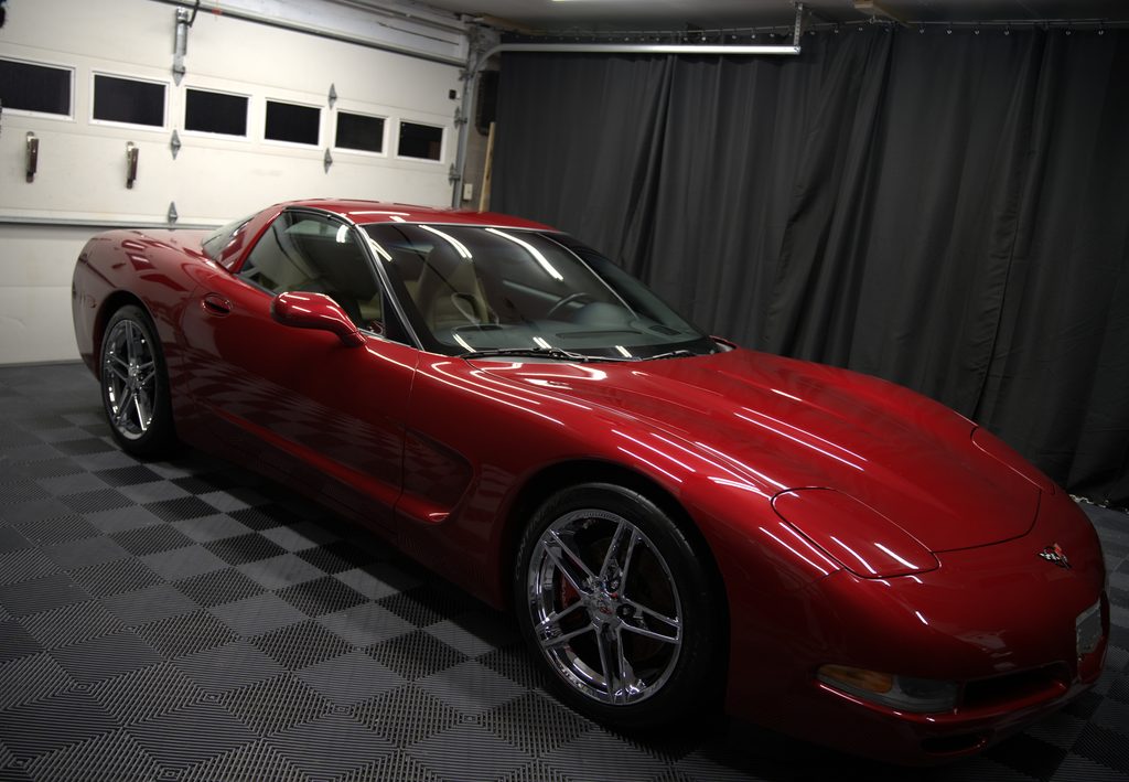 Red Corvette ceramic coated by DB Auto Ceramic Detailing Maryland