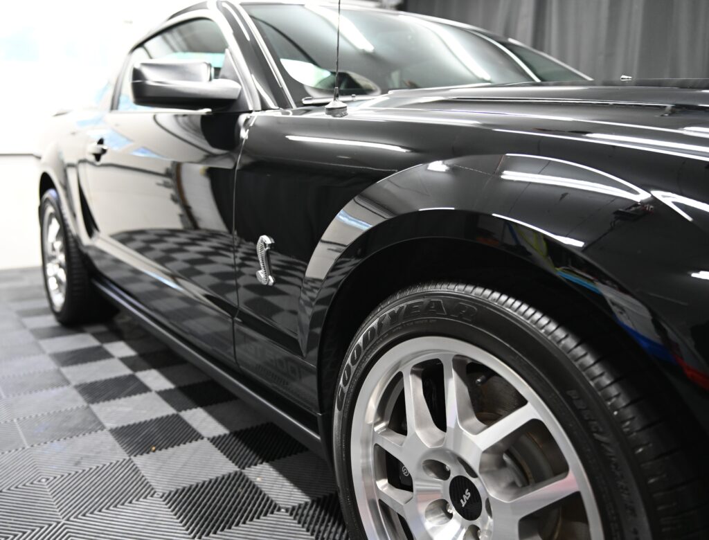 Glossy black Mustang after professional auto detailing by DB Auto Ceramic Detailing Maryland
